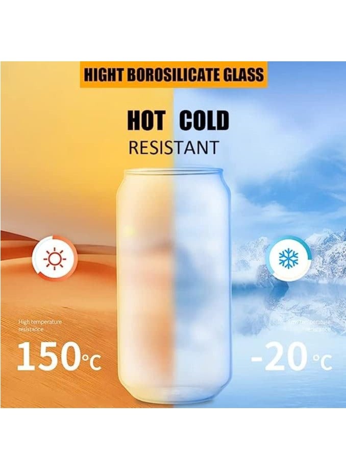 4Pcs Glass Cups with Bamboo Lids and Straw Boba Drinking Glasses Reusable Travel Tumbler Bottle for Smoothie Iced Coffee Bubble Tea 400ML - Image 3