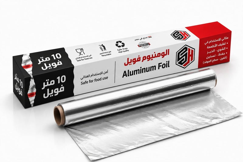 اس اتش رول ورق فويل ألومنيوم 10 متر من SH – فويل مطبخ آمن للأغذية للطبخ والخَبز والشوي وتغليف الأكل - Image 2