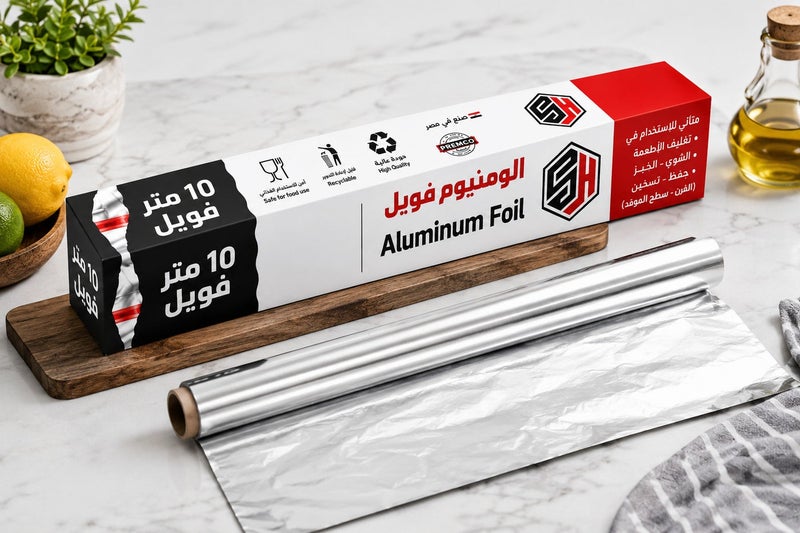 اس اتش رول ورق فويل ألومنيوم 10 متر من SH – فويل مطبخ آمن للأغذية للطبخ والخَبز والشوي وتغليف الأكل - Image 3
