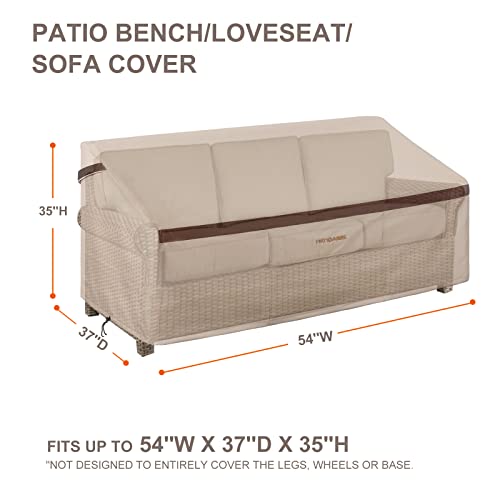 PATIOASIS Patio Bench Covers 54'' x 37'' x 35'' Outdoor Waterproof Loveseat Cover UV Resistant Heavy Duty Law Furniture Small Sofa Covers - Image 3