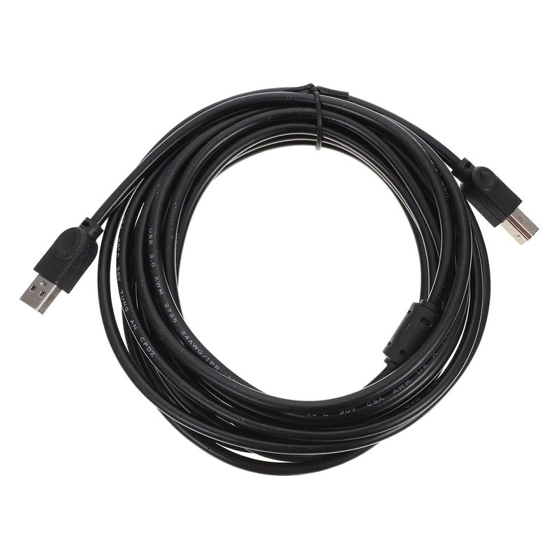 كابل USB 2.0 عالمي من FUOYLOO للاستخدام المنزلي والمكتبي، طوله 5 أمتار، بلون أسود، مصنوع من نواة نحاسية، متوافق مع الطابعات وأجهزة الفاكس، ويمكن استخدامه أيضًا مع أجهزة المسح الضوئي. - Image 1