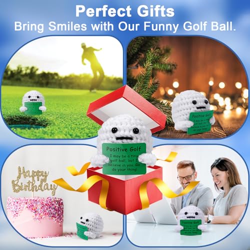 AICase Golf Gifts Accessories Funny Positive Golf Ball Crochet Gag Gift Ideas, Emotional Support Nuggets for Men Women Golfers Tournament Dad Mom Fathers Day Christmas Easter Birthday Stuff - Image 2