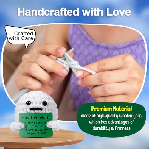 AICase Golf Gifts Accessories Funny Positive Golf Ball Crochet Gag Gift Ideas, Emotional Support Nuggets for Men Women Golfers Tournament Dad Mom Fathers Day Christmas Easter Birthday Stuff - Image 3