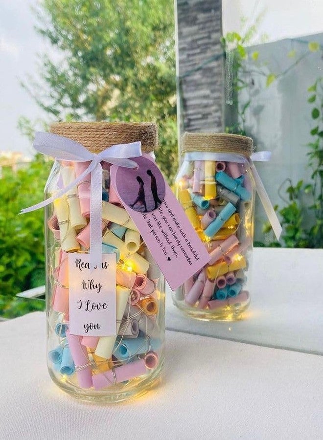 ANISHOP Reasons Why I Love You Gift Jar with Fairy Lights | Romantic Gift for Girlfriend, Boyfriend, Wife & Husband | Valentine, Anniversary & Birthday Surprise with 50 Love Notes - Image 2