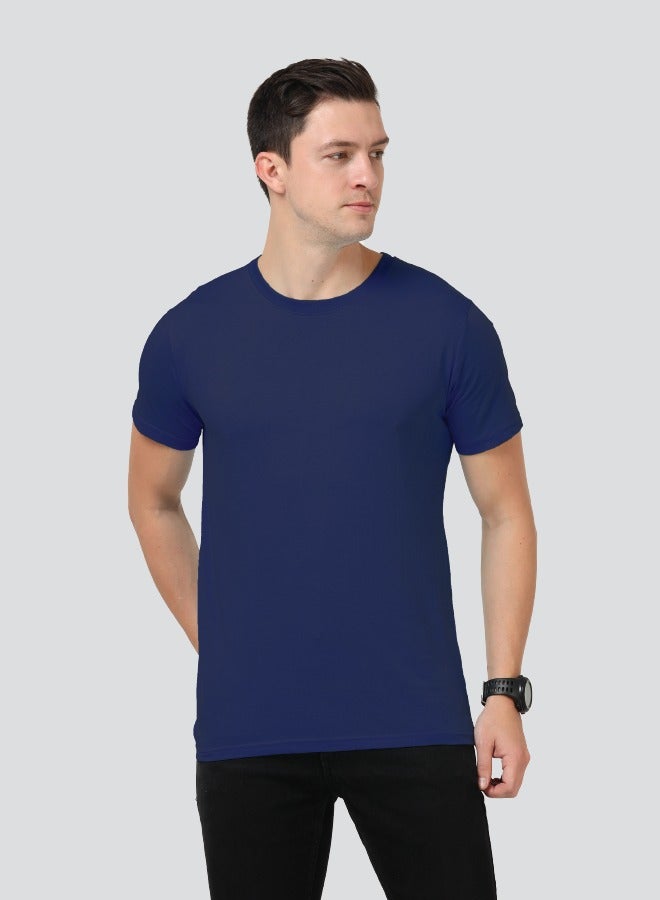 Navy Blue Ecovibe Round Neck T-Shirt