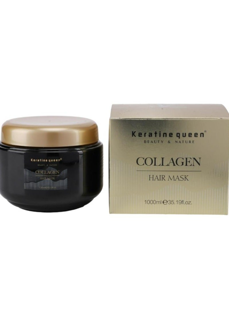 Keratine queen Sulfat Free Moisturizing Collagen Brazilian Gold Hair Mask 1000 ML - Image 1
