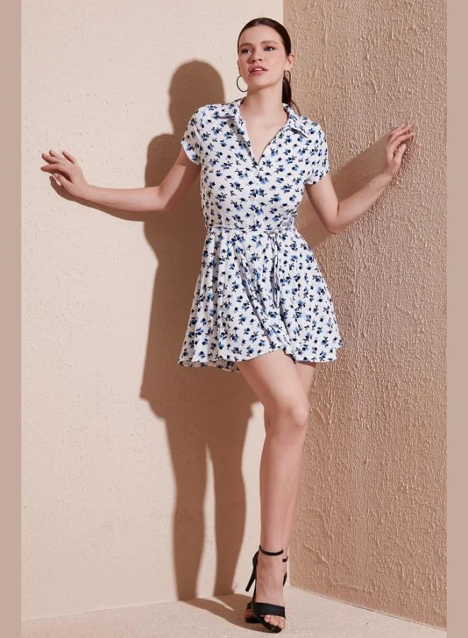 ليلا فستان ميني بتفاصيل ربطة ليلا للنساء