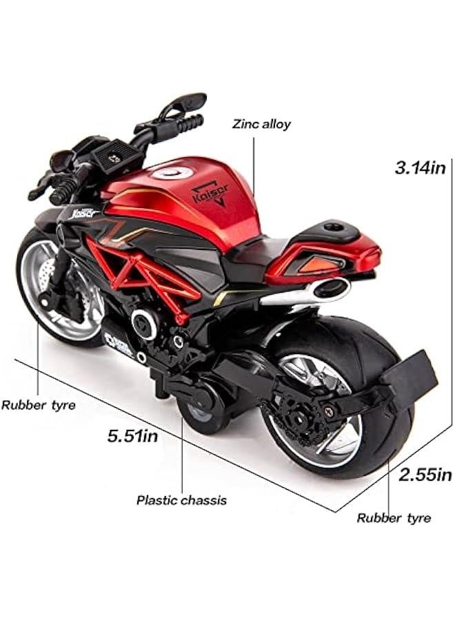 Motorcycle Model, 1:12 Scale Mini Diecast Toy Motorcycle Pull Back Toy Cars with Sound and Light Toys for Boys Toddler Gift - Image 2