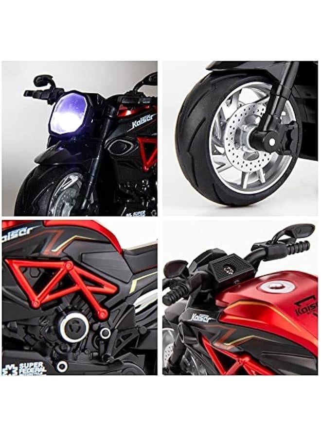 Motorcycle Model, 1:12 Scale Mini Diecast Toy Motorcycle Pull Back Toy Cars with Sound and Light Toys for Boys Toddler Gift - Image 5