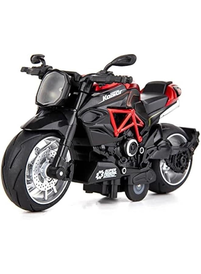 Motorcycle Model, 1:12 Scale Mini Diecast Toy Motorcycle Pull Back Toy Cars with Sound and Light Toys for Boys Toddler Gift - Image 1