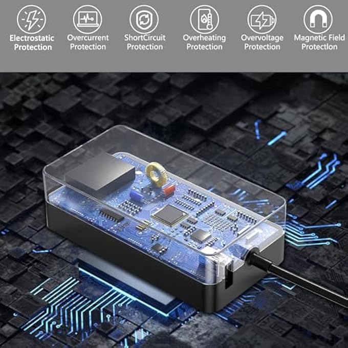 rayihni AC CHARGER FOR MICROSOFT SURFACE PRO WINDOWS SURFACE LAPTOP 6, 5, 4, 3, 2, 1, SURFACE GO TABLET, SUPPORT 44W, 36W, LED, 5FT - Image 3