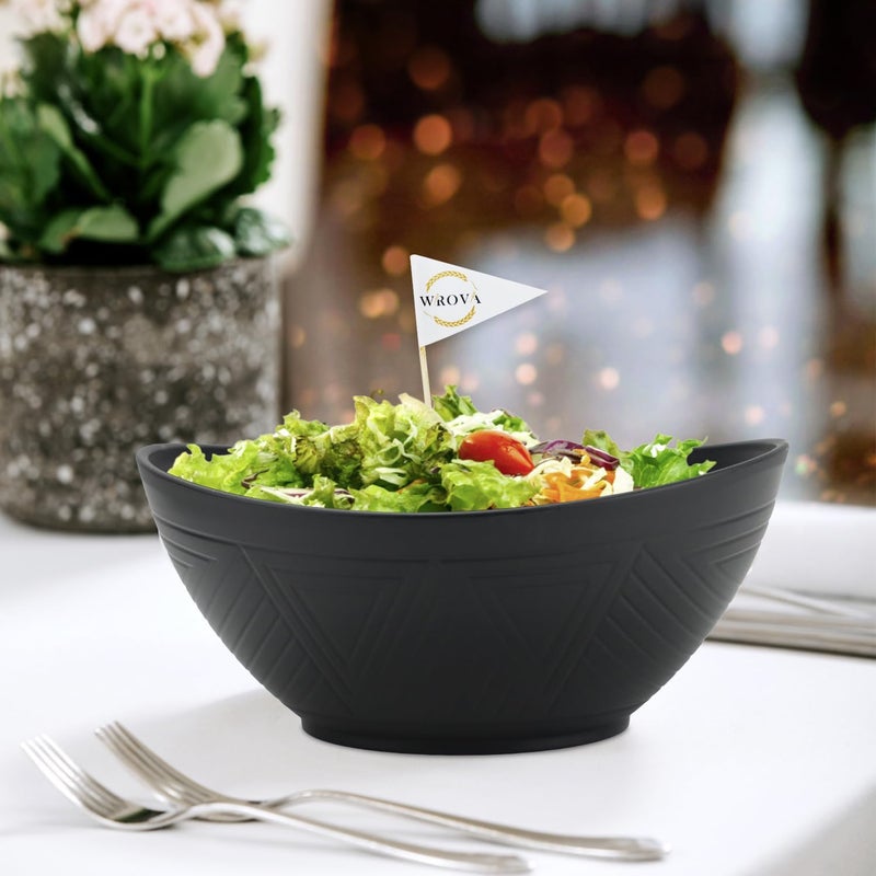 Wrova 65oz Big Wheat Straw Bowls  Large Salad Bowls set of 6  Unbreakable Serving Bowls  Microwave  Dishwasher Safe  Oval Bowls for CerealSaladFruit  Classic Series - Image 5