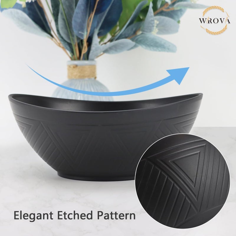 Wrova 65oz Big Wheat Straw Bowls  Large Salad Bowls set of 6  Unbreakable Serving Bowls  Microwave  Dishwasher Safe  Oval Bowls for CerealSaladFruit  Classic Series - Image 4