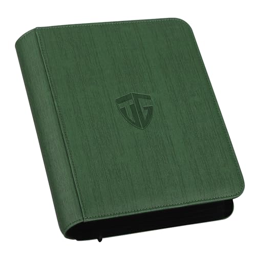 TCGUARD Toploader Binder,Holds 112 Toploaders, 4 Pocket Top Loader Binders for 3" x 4" Rigid Card Holders for Trading Cards or Sports Cards Binder (Dark Green) - Image 1