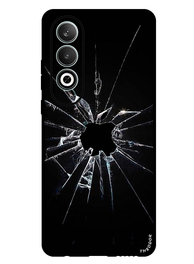 Theodor Protective Case Anti Scratch Shock Proof Bumper Cover For OnePlus Nord CE 4 Cracked Glass Apple Logo - Image 1