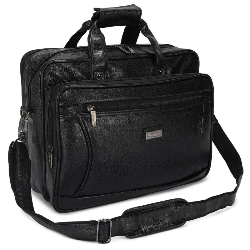 Hard Craft Messenger Office Laptop Bag for Men PU Leather Business Executive Briefcase Laptopbags Corporate Official Sling Side Shoulder File Spacious HandBag for Man Supports Laptop Upto 15.6 inches - Image 1