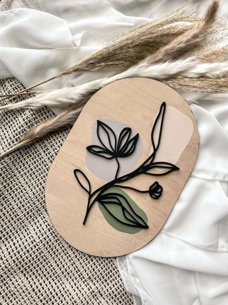 APS ART PLUS STORE 3D Wooden Flower Design Wall Sculpture for Wall Decor, Decorative Item for Living Room, Hall, Bedroom, Kitchen, Office (11 x 8 Inch) - Image 1