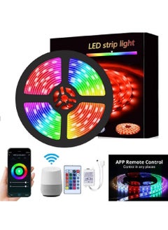 Smart LED Strip Light Compatible with Wifi, Alexa, Google Home for Bedroom - 5M Color Changing LED Lights RGB Strip Lights Waterproof with 24 Keys Remote Control