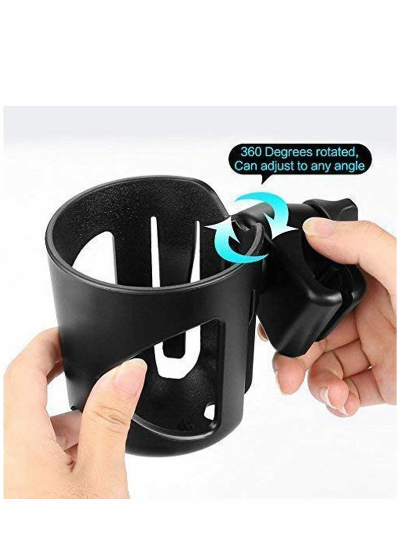Universal Cup Holder, pram Cup Holder, Large Caliber Designed Cup Holder, 360 Degrees Universal Rotation Bottle Holder for Stroller, Pushchair,Wheelchair, Walker - Image 5