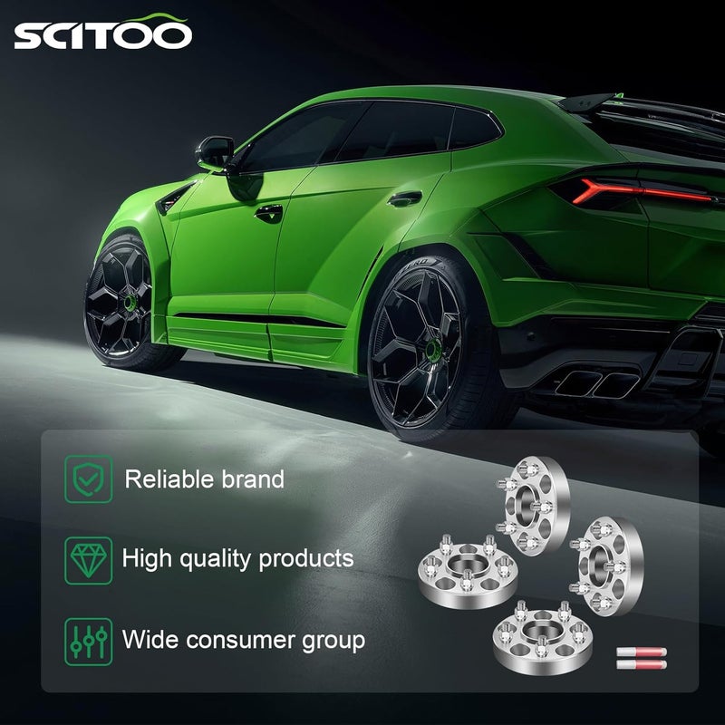 SCITOO 2 قطع 20 مم محولات فواصل العجلات 5x100 إلى 5x112 مع مسامير 14x1.5 - Image 2