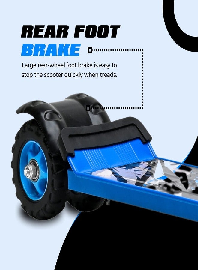 KIDBITKART Kick Steel Scooter for Kids, 3 Adjustable Height Scooter, Foldable & Attractive PVC Wheels with Rare Brakes for Kids Age Upto 3+ Years Strong Steel Base Heavy Dute Upto 70kg (with Shocker) (Blue) - Image 4