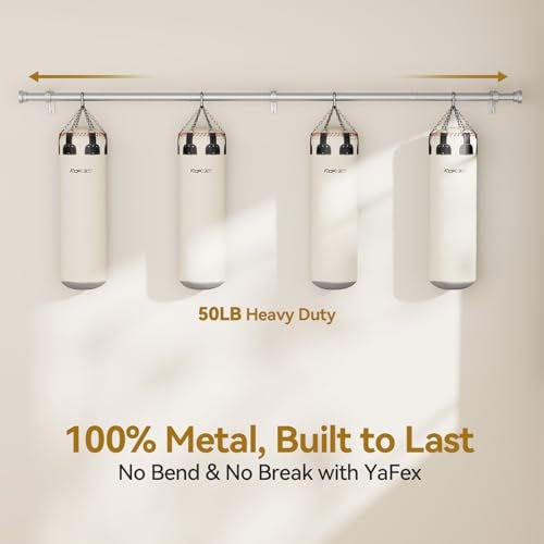 YaFex Curtain Rods 2 Pack 32-84 Inch, Heavy Duty 1 Inch Curtain Rod, Silver Long Adjustable Window Treatment Rods, Modern Design, Easy Installation - Image 3