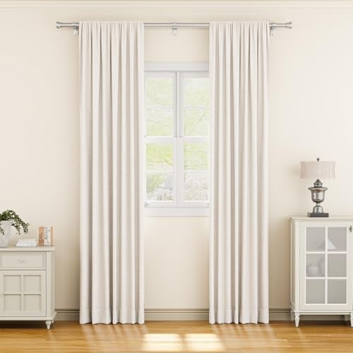 YaFex Curtain Rods 2 Pack 32-84 Inch, Heavy Duty 1 Inch Curtain Rod, Silver Long Adjustable Window Treatment Rods, Modern Design, Easy Installation - Image 2