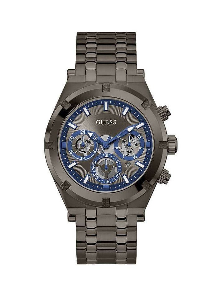 GUESS ساعة يد رجالية من الستانلس ستيل بعقارب دائرية الشكل GW0260G3 - 44 ملم  - Image 1