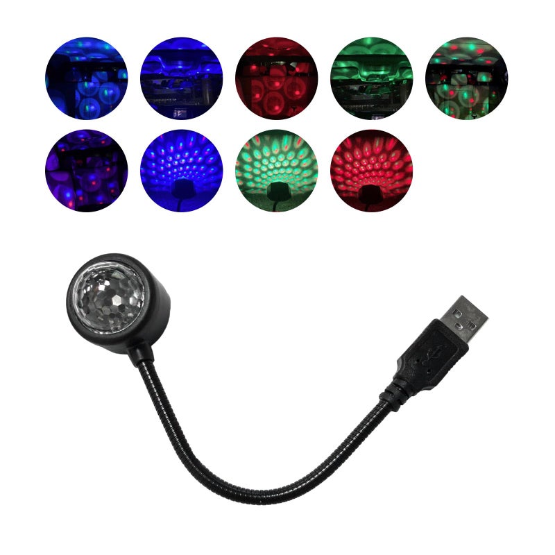 Dickno USB Star Night Light Projector, Portable Car Roof Sound Activated Atmosphere Lamp, Adjustable Auto Interior Atmosphere Decorative Light for Vehicle, Bedroom, Ceiling, Party - Image 1