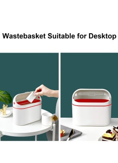 Arabest Desktop Trash Can with Lid, Mini Trash Can for Desk, Small Office Countertop Garbage Can, Mountable Tiny Wastebasket for RV, Dorm, Freezer, Laundry and More (Orange)  - Image 3