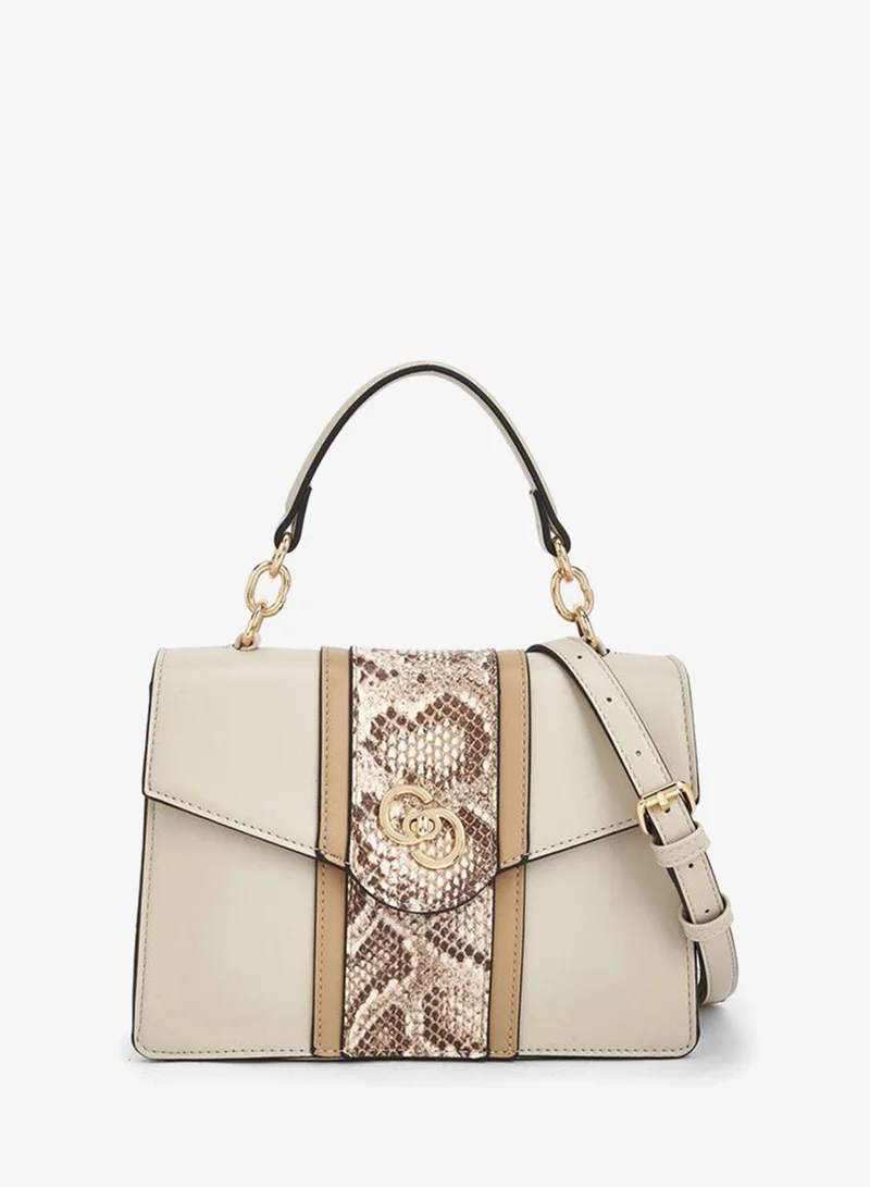 سيليست Printed Satchel Bag With Grab Handle