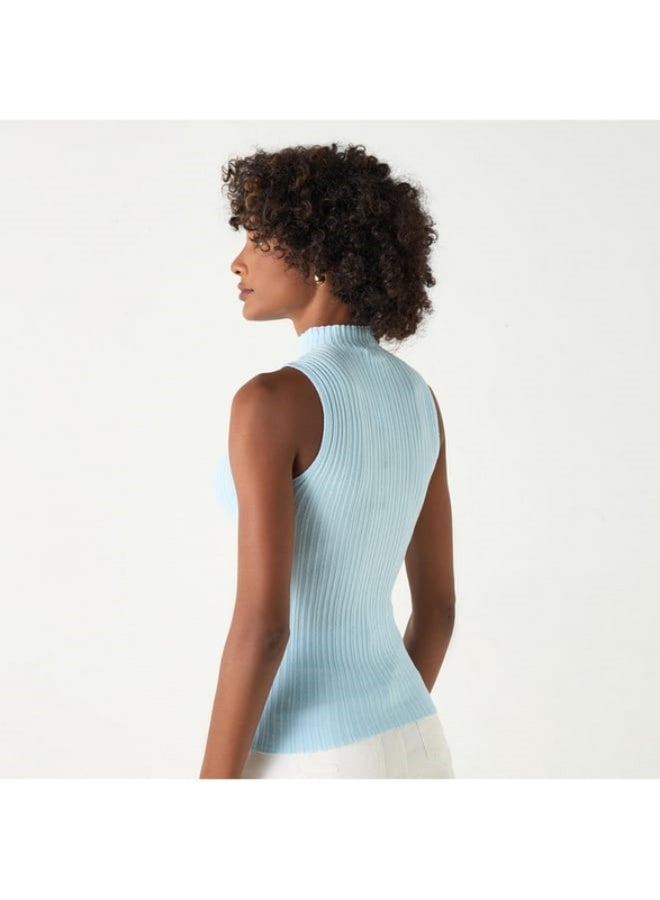 2Xtremz 2Xtremz Ribbed Sleeveless Sweater with High Neck - Image 3