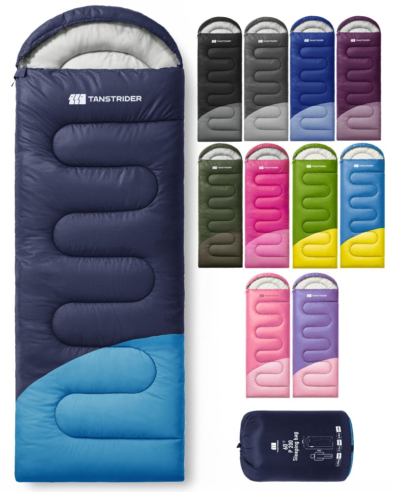 TANSTRIDER Sleeping Bags for Adults Warm Weather,3lb Backpacking Compact Lightweight Camping Sleeping Bag with Compression Sack for Kids,Camping Essentials Gear for Hiking,Travel,Climb,Outdoor, Indoor - Image 1