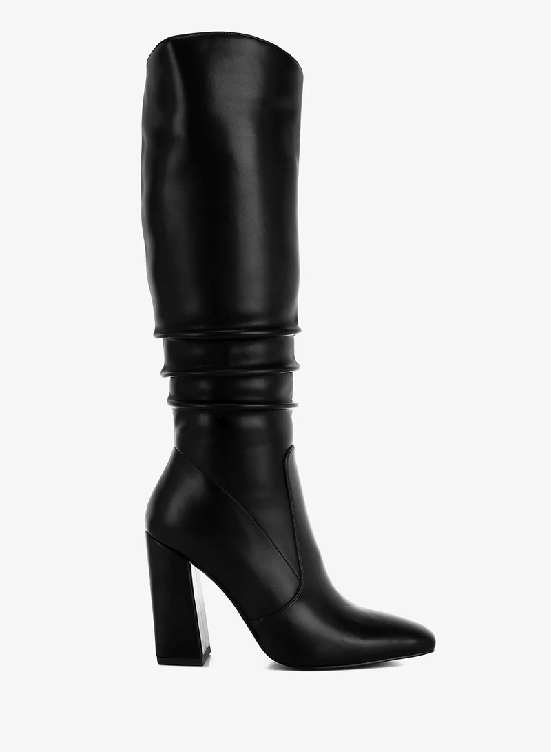 London Rag Slouchy Calf Boots in Black