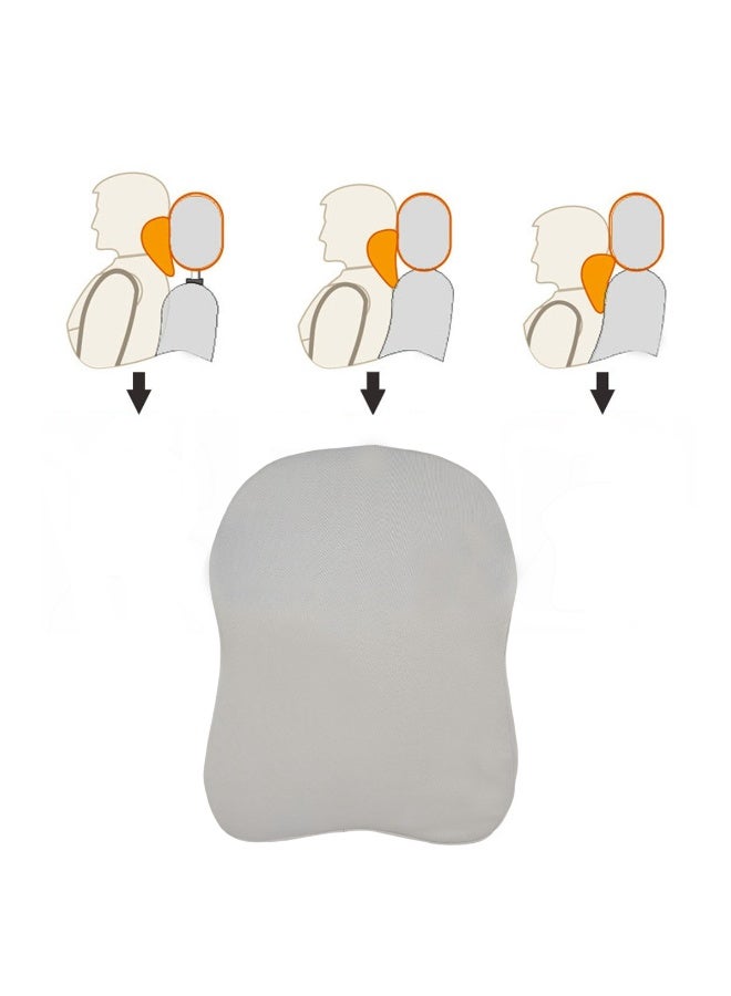 3 اكس ار وسادة رقبة للسيارة من 3XR مصنوعة من الإسفنج المرن عالي الجودة - وسادة دعم مريحة للرأس والرقبة والأكتاف، مسامية ومخففة للألم، مناسبة للسفر في السيارة/المكتب/المنزل - تصميم عالمي، لون رمادي - 3808 - Image 2