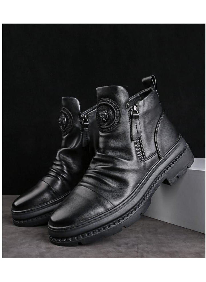 KUYING New Men's Casual Leather Boots - Image 2