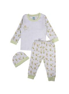 Babies Basic 7 Piece Unisex 100% Cotton Gift Set Include Bib, Blanket, Mitten, Cap, Romper, Top And Bottom Set  - Image 2