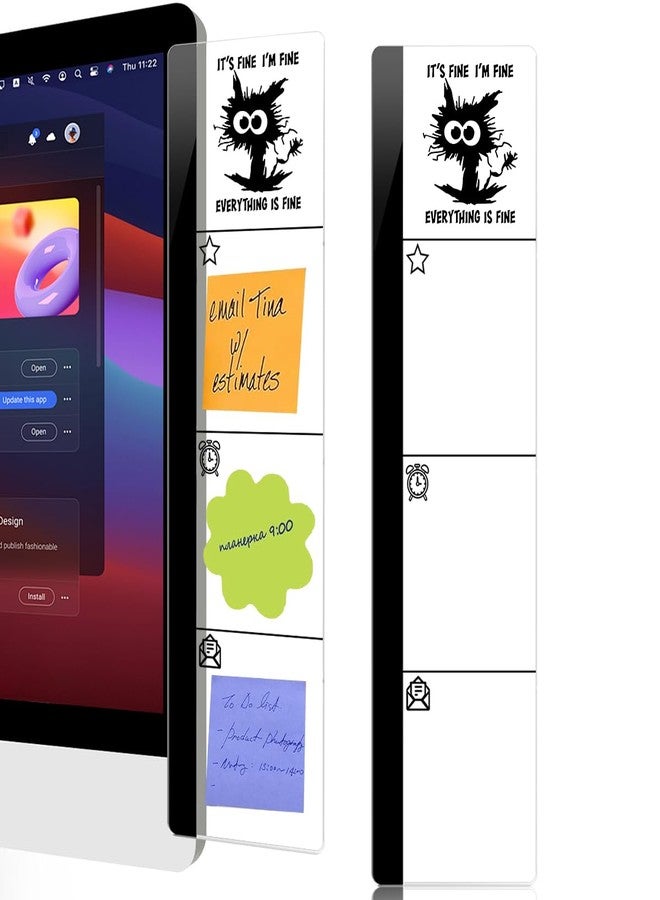 HTBIG Computer Monitor Memo Board It's Fine I'm Fine Everything is Fine Logo Monitor Message Board Sticky Notes Office Desk Accessories for Send Family Members Office Friends and Colleagues Gifts - Image 1