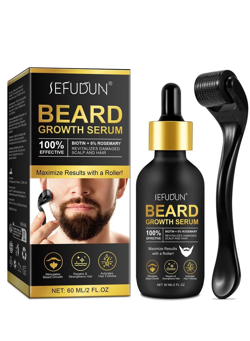 سيفودون مجموعة Beard Essence Microneedle لتعزيز نمو اللحية وزيت العناية باللحية المغذي - Image 1