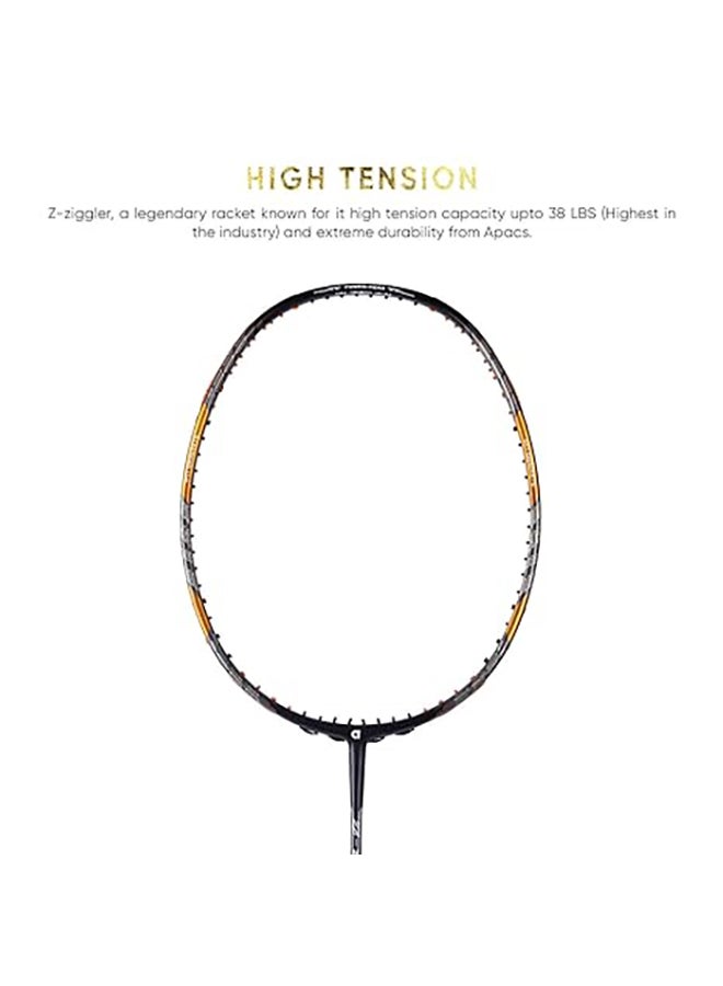 Apacs Z-Ziggler Limited Edition (38 LBS, 6.2mm World's Slimmest Shaft) Made in Vietnam Unstrung Badminton Racket with Free Full Cover | G2-4 1/8 inches (Gold), Graphite  - Image 3