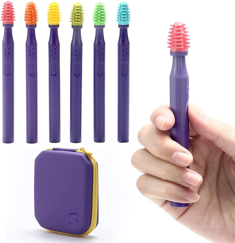 Special Supplies فرش فموية حسية وأدوات تحفيز فموية خاصة للأطفال والبالغين - فرشاة فموية للاستثارة - سيليكون ناعم ومرن مع نسيج - عبوة 6 قطع