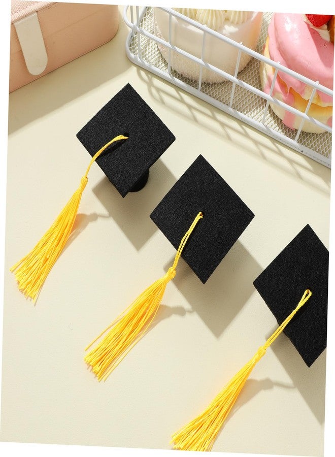 Hemoton 10Pcs Mini Graduation Caps Cake Toppers Graduation Season Souvenir Ornaments Party Decorations for Cupcakes and Cakes 2.16 Inch - Image 4