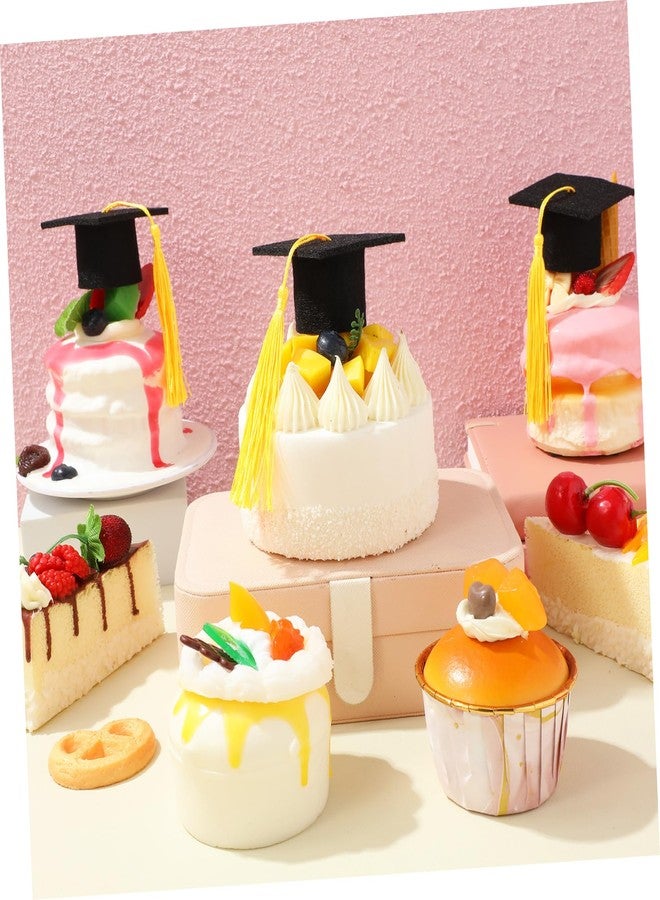 Hemoton 10Pcs Mini Graduation Caps Cake Toppers Graduation Season Souvenir Ornaments Party Decorations for Cupcakes and Cakes 2.16 Inch - Image 5
