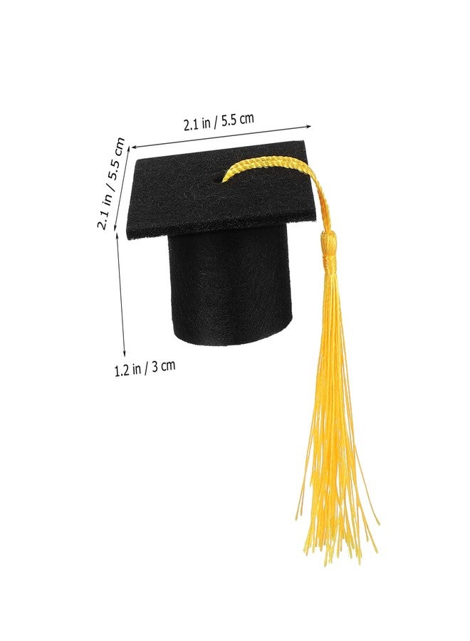 Hemoton 10Pcs Mini Graduation Caps Cake Toppers Graduation Season Souvenir Ornaments Party Decorations for Cupcakes and Cakes 2.16 Inch - Image 2