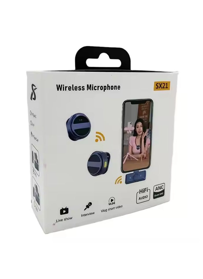 Generic SX21 Type-C 2.4G Wireless Clip-On Microphone with ENC Noise Reduction 360° Omnidirectional Condenser   Magnetic Clip Plug & Play 9-Hour Battery for Vlog Interviews Live Streaming  - Image 3