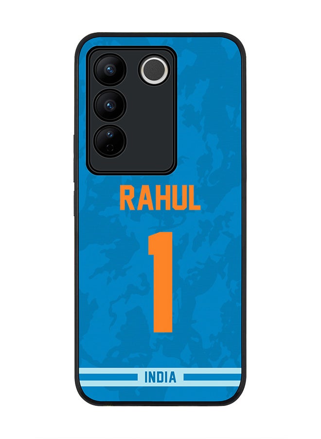 Stylizedd Rugged Black Edge case for Vivo V27 / Vivo V27 Pro / Vivo S16, Slim fit Soft Flexible Rubber Edges Anti Drop Cover - Team India KL Rahul, Jersey No 1  - Image 1
