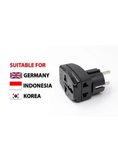 WONPRO Wonpro Universal Travel Adapter, 3 ports, Round Pin, Rated 10~16A 250V Compact Size Travel Adapter with Universal Receptacle - Can Accept Different Plug Worldwide) , Suitable for GERMANY, FRANCE, INDONESIA, KOREA(Inlay way) 