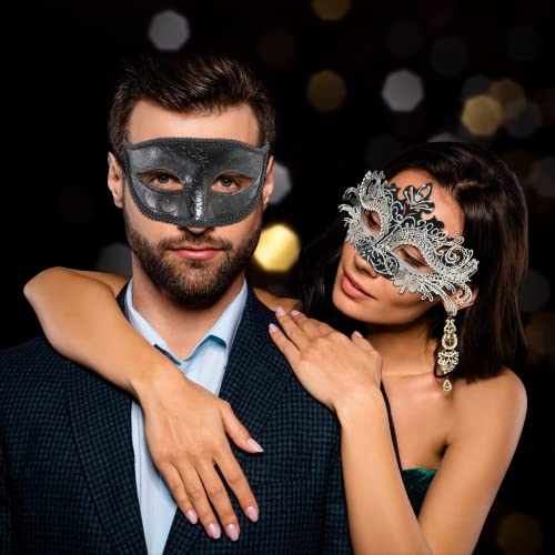 Coddsmz Couple Masquerade Mask Set Venetian Party Mardi Gras Halloween Costume Fancy Dress Mask for Women Men - Image 3