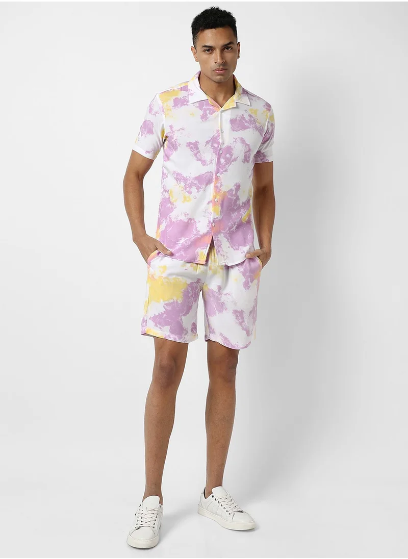 كامبوس سوترا Men's Multicolour Printed Regular Fit Co-Ords Set