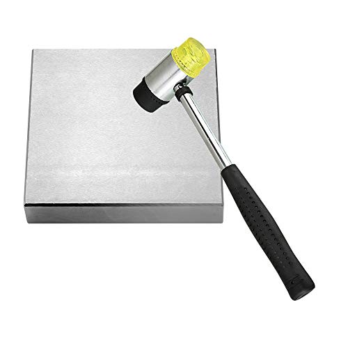 Oudtinx Steel Bench Block 4"x4" Flat Anvil Jewelers Tool Metal Bench Block for Jewelry & Stamping (4''x4''x3/4'') - Image 3